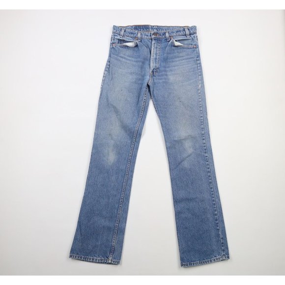 Vintage 90s Levis 517 Orange Tab Mens 34x36 Distressed Flared Wide Leg Jeans USA